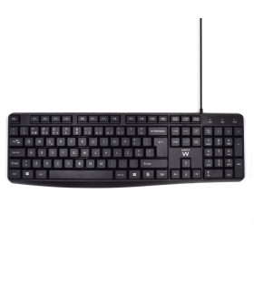 TECLADO EWENT QUERTY PORTUGUES ESCRITURA SILENCIOSA USB NEGRO