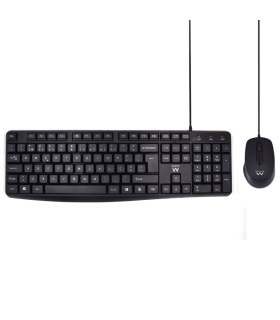 COMBO TECLADO RATON EWENT PORTUGUES ESCRITURA SILENCIOSAUSB NEGRO
