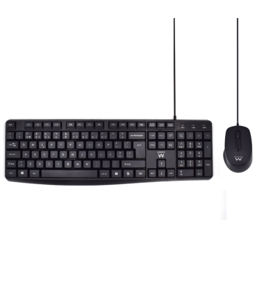 COMBO TECLADO RATON EWENT PORTUGUES ESCRITURA SILENCIOSAUSB NEGRO