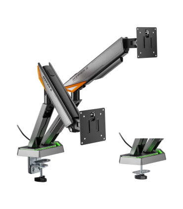 SOPORTE AISENS MESA RGB GAMING CONTRAPESO MONITOR 3 PIV 2 BRAZOS 17 38