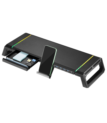 SOPORTE PLEGABLE MONITOR RGB CON CAJON SOPORTE PARA SMARTPHONE 4 PUERTOS