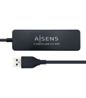HUB AISENS USB 20 TIPO A M 4XTIPO A H NEGRO 30CM