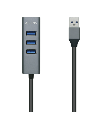 HUB AISENS USB 30 ALUMINIO TIPO A M 4XTIPO A H GRIS 10CM