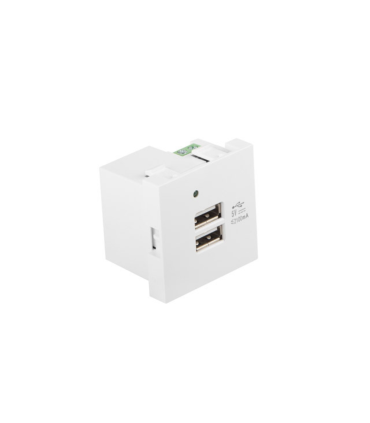 ROSETA PARED LANBERG 230V 2 X USB 5V 21A BLANCO