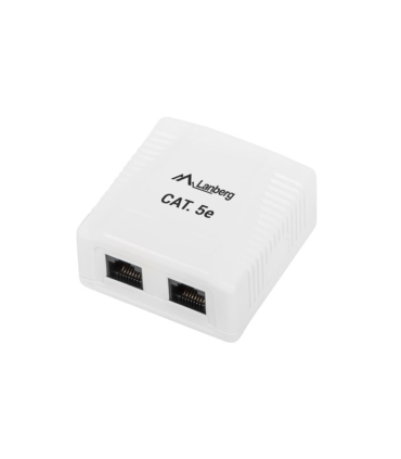 ROSETA DE SUPERFICIE LANBERG CAT5E UTP 2X TOMA RJ45 BLANCO