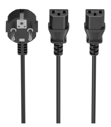 CABLE ALIMENTACION CPU AISENS CEE7 M 2XC13 H NEGRO 18mts