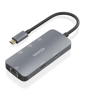 HUB AISENS USB C DOCK 6 EN 1 USB C A 1XHDMI 1XRJ45 3XUSB A USB C PD 15CM