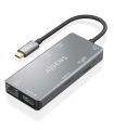HUB AISENS USB-C DOCK 9 EN 1 USB-C 2XHDMI RJ45 2XUSB-A 3.0 USB-A 2.0 PD
