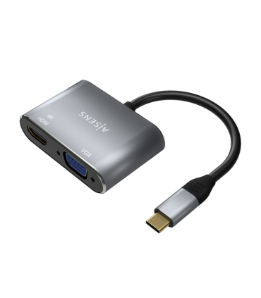CABLE CONVERSOR AISENS USB C A VGA HDMI 4K GRIS 15CM