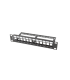 PATCH PANEL LANBERG 12 PUERTOS 1U RACK 19 ORGANIZADOR MODULOS KEYSTONE NEGRO