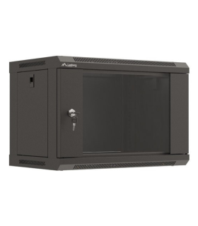 ARMARIO LANBERG MURAL RACK 19 6U 540X350 FLAT PACK NEGRO PUERTA CRISTAL