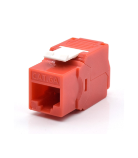 PRESA KEYSTONE WP CAT6A UTP TOOLLESS COLOR ROJO
