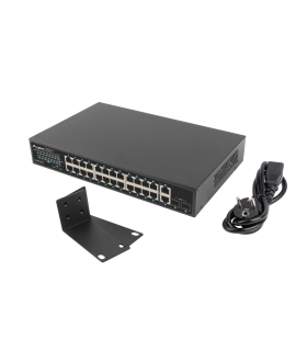 SWITCH LANBERG 24 PTOS 1GB POE 2X SFP 2X GBIT ETHERNET 360W RACK 19