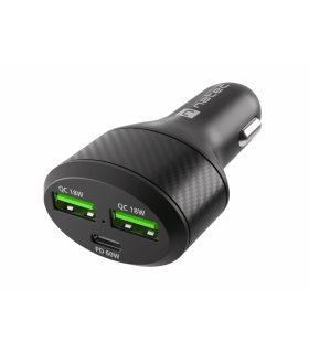 CARGADOR COCHE NATEC CONEY 2XUSB 1XUSB C QC30 PD 30 84W NEGRO