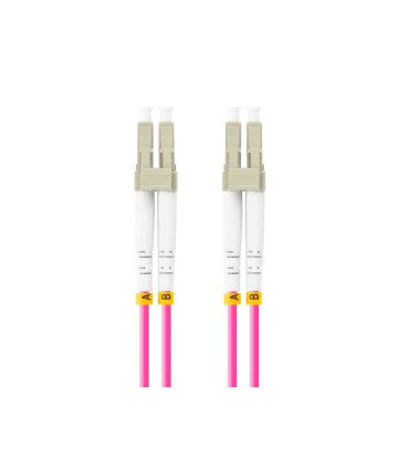 CABLE DE FIBRAOPTICA LANBERG 5M MULTI LC UPC LC UPC DUPLEX OM4 50 125 LSZH VIOL