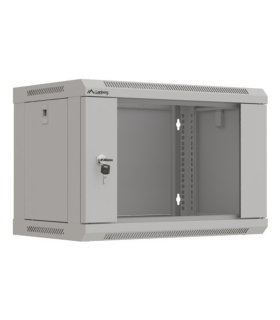ARMARIO LANBERG MURAL RACK 19 6U 540X350 FLAT PACK GRIS PUERTA CRISTAL