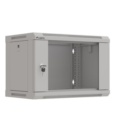 ARMARIO LANBERG MURAL RACK 19 6U 540X350 FLAT PACK GRIS PUERTA CRISTAL