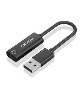 CONVERSOR AISENS USB A A AUDIO 48KHZ USB A M JACK 35 H NEGRO 10CM