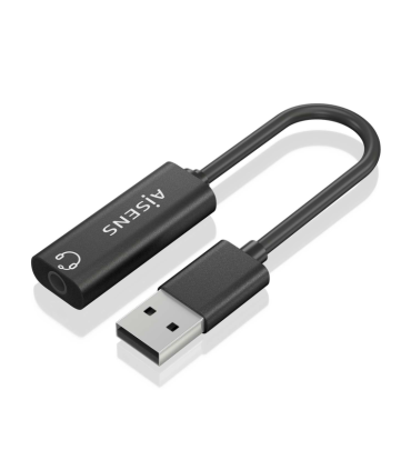 CONVERSOR AISENS USB A A AUDIO 48KHZ USB A M JACK 35 H NEGRO 10CM
