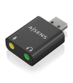 CONVERSOR AISENS USB-A A AUDIO 48KHZ USB-A/M-2XJACK 3.5/H NEGRO