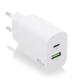 CARGADOR AISENS 20W 1XUSB-C PD3.0 1XUSB-A QC3.0 BLANCO