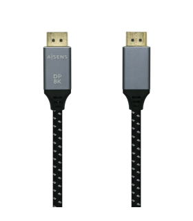 CABLE AISENS DISPLAYPORT V14 8K60HZ DP M DP M GRIS NEGRO 15M