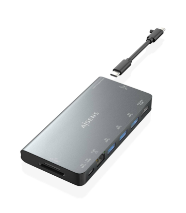 DOCK AISENS 8 EN 1 HDMI RJ45 3XUSB A USB C DATOSPD 1XSD 1XMICRO SD