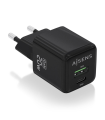 Cargador GaN AISENS 20W 1XUSB-C PD3.0 QC4.0 1XUSB-A QC3.0 negro