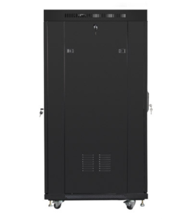 ARMARIO LANBERG RACK 19 27U 600X800 FLAT PACK PUERTA MESH NEGRO CON LCD