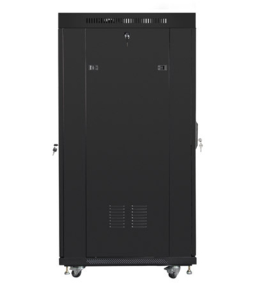 ARMARIO LANBERG RACK 19 27U 600X800 FLAT PACK PUERTA MESH NEGRO CON LCD
