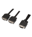 CABLE AISENS BIFURCADOR SVGA HDB15/M-2XHDB15/H NEGRO 45 CM