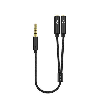 CABLE ADAPTADOR AISENS AUDIO JACK 35 4P M 2XJACK 35 3P H 25CM