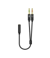 CABLE ADAPTADOR AISENS AUDIO JACK 3.5 4P/H-2XJACK 3.5 3P/M 25CM