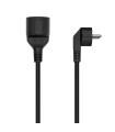 CABLE AISENS ALARGADOR ALIMENTACION SCHUKO CEE7/M-CEE7/H 2mts