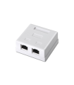 ROSETA DE SUPERFICIE AISENS RJ45 CAT.6 FTP 2 TOMAS BLANCO