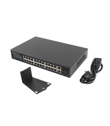 SWITCH LANBERG 24 PTOS 1GB POE 2X SFP 2X GBIT ETHERNET 250W RACK 19