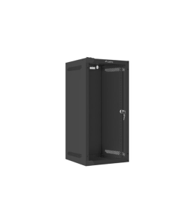 ARMARIO LANBERG MURAL RACK 10 12U 280X310 FLAT PACK NEGRO PUERTA CRISTAL