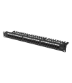 PATCH PANEL LANBERG 24 PUERTOS 1U 19" CAT.6 UTP CON ORGANIZADOR CABLES NEGRO