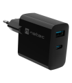 CARGADOR NATEC RIBERA GAN 45W PD3.0 QC3.0 1XUSB-A + 1XUSB-C NEGRO