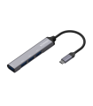 HUB AISENS USB 3.1 USB-C USB-C/M-4XTIPO A/H GRIS 10CM