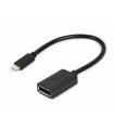 CABLE ADAPTADOR USB TIPO-C A DISPLAYPORT 4K 15 CM NEGRO