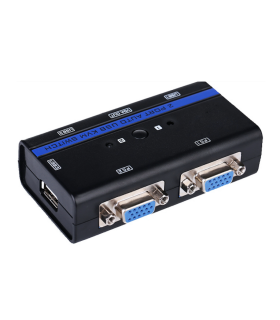 CONMUTADOR KVM AISENS VGA USB 1U 2PCCABLE NEGRO