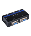 Conmutador KVM AISENS A111-0064 para 2 ordenadores, VGA, USB y audio, hasta 1920x1440, con cables de 1,4 m, negro