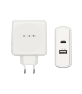 AISENS CARGADOR 57W 1xUSB C PD30 45W 1xUSB A 5V 24A 12W BLANCO