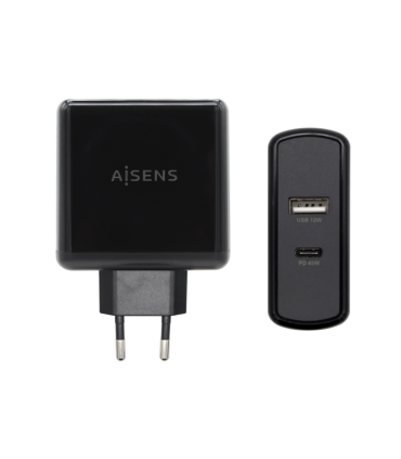 CARGADOR 57W AISENS 1xUSB C PD30 45W 1xUSB A 5V 24A 12W NEGRO