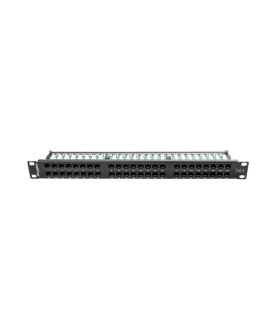 PATCH PANEL LANBERG 48 PUERTOS 1U 19 CAT6 NEGRO