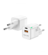 CARGADOR GAN AISENS 20W 1XUSB C PD30 QC40 1XUSB A QC30 BLANCO