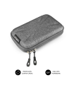 Funda rígida SUBBLIM HDD Business Case para disco duro externo de 2,5", doble cremallera, bolsillo interior, gris
