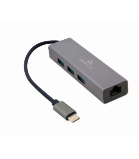ADAPTADOR DE RED GEMBIRD USB C GIGABIT CON CONCENTRADOR USB 31 DE 3 PUERTOS