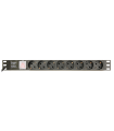 UNI DISTRIBUCION ENERGIA PDU GEMBIRD 8 SCHUKO 1U 10A ENCHU C14 CABLE DE 3 M